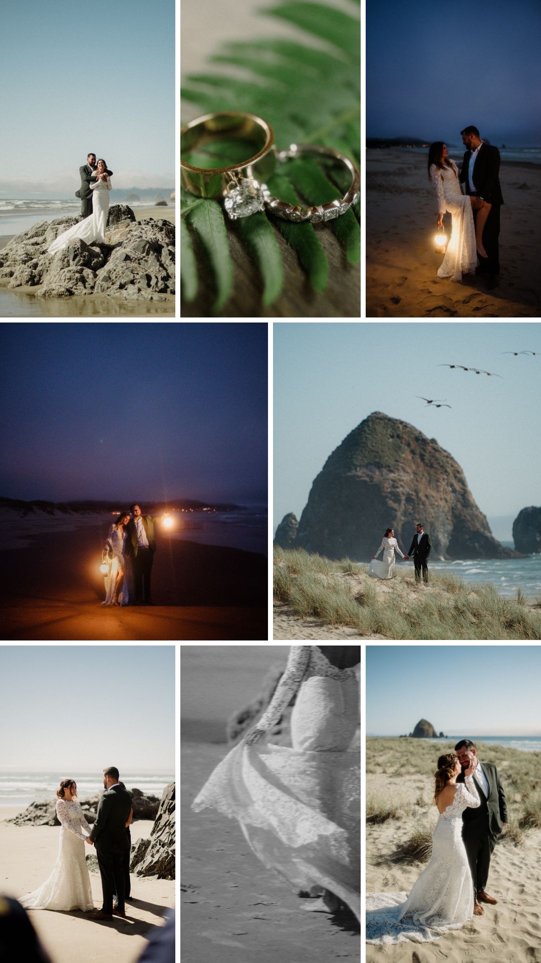 When you think, "elopement Oregon Coast," this is what you think of! Intimate vows at Hug Point, epic Haystack Rock views, and star photos!
