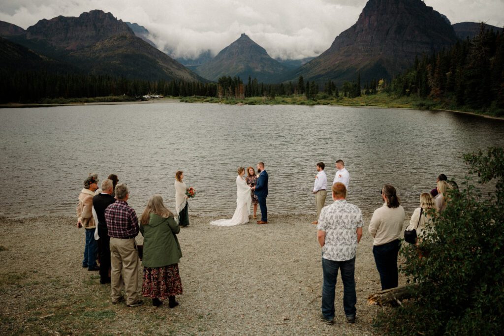 You know it's an adventure wedding in Glacier National Park when you see bears, stumble across mountain sheep and get married! The bride said this about her wedding day, "we literally did EVERYTHING!" 

A Two Medicine wedding ceremony and then a drive up the Going to the Sun Road made this day an epic adventure!