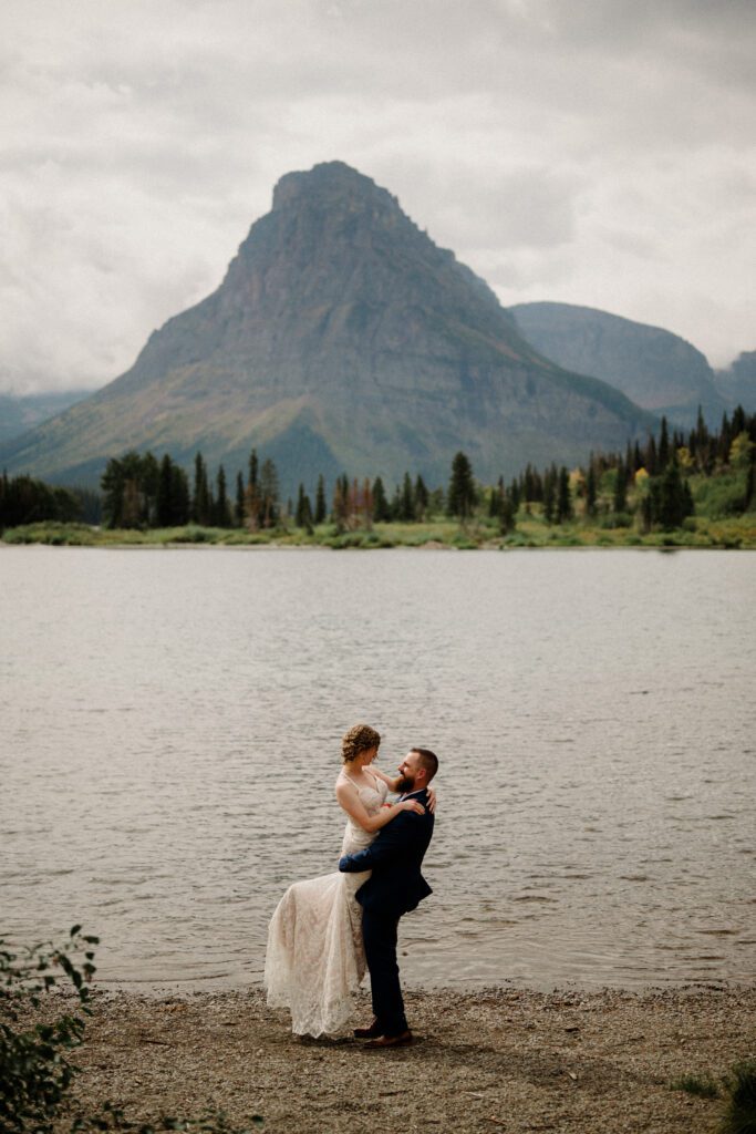 You know it's an adventure wedding in Glacier National Park when you see bears, stumble across mountain sheep and get married! The bride said this about her wedding day, "we literally did EVERYTHING!" 

A Two Medicine wedding ceremony and then a drive up the Going to the Sun Road made this day an epic adventure!