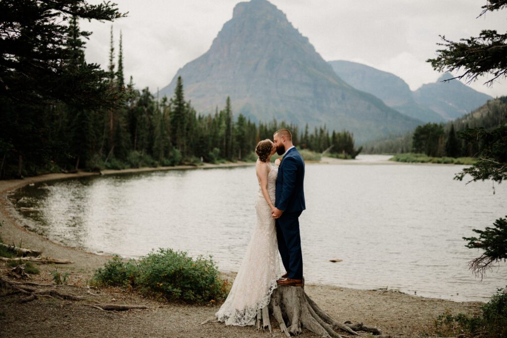 You know it's an adventure wedding in Glacier National Park when you see bears, stumble across mountain sheep and get married! The bride said this about her wedding day, "we literally did EVERYTHING!" 

A Two Medicine wedding ceremony and then a drive up the Going to the Sun Road made this day an epic adventure!