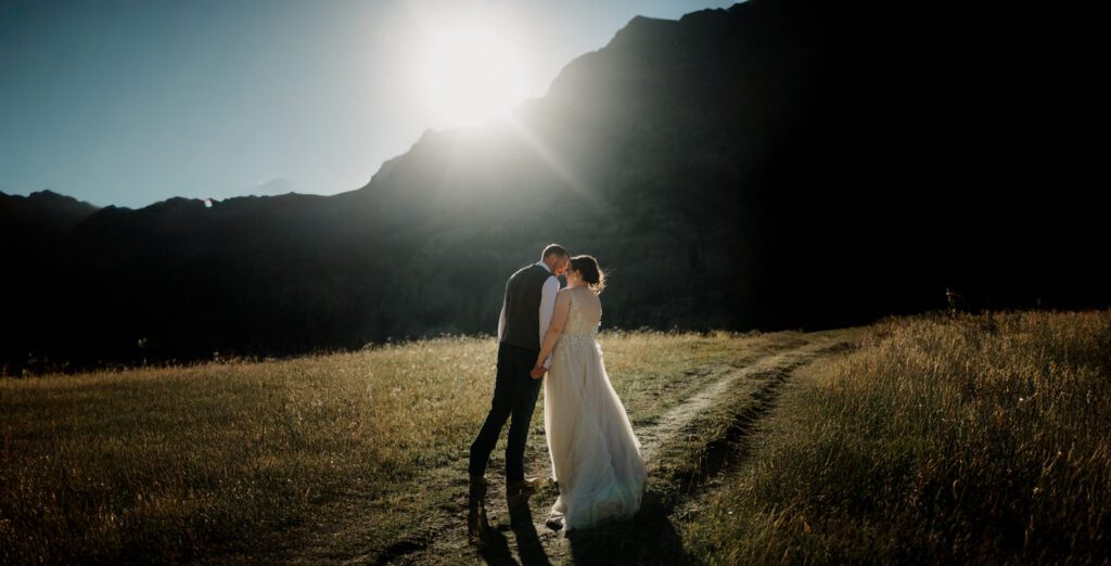 A stunning Yellowstone National Park elopement with intimate moments, breathtaking views and of course the perfect wedding guests- BUFFALO!

Gorgeous wedding photos at sunset in Yellowstone National Park.