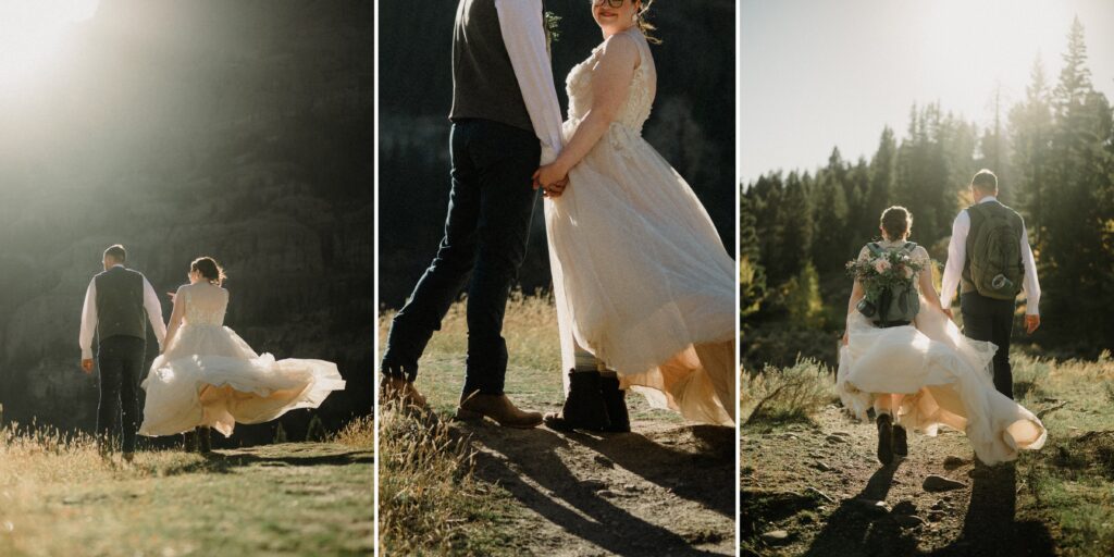 A stunning Yellowstone National Park elopement with intimate moments, breathtaking views and of course the perfect wedding guests- BUFFALO!

Gorgeous wedding photos at sunset in Yellowstone National Park.