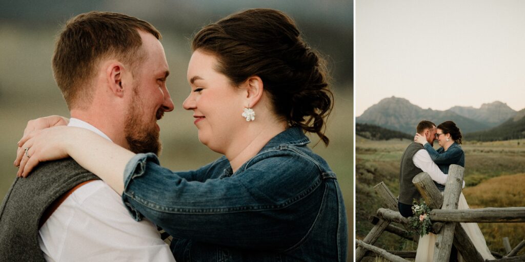 A stunning Yellowstone National Park elopement with intimate moments, breathtaking views and of course the perfect wedding guests- BUFFALO!

Gorgeous wedding photos at sunset in Yellowstone National Park.