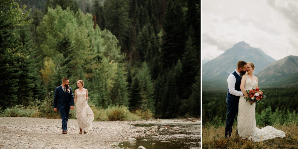 You know it's an adventure wedding in Glacier National Park when you see bears, stumble across mountain sheep and get married! The bride said this about her wedding day, "we literally did EVERYTHING!" 

A Two Medicine wedding ceremony and then a drive up the Going to the Sun Road made this day an epic adventure!