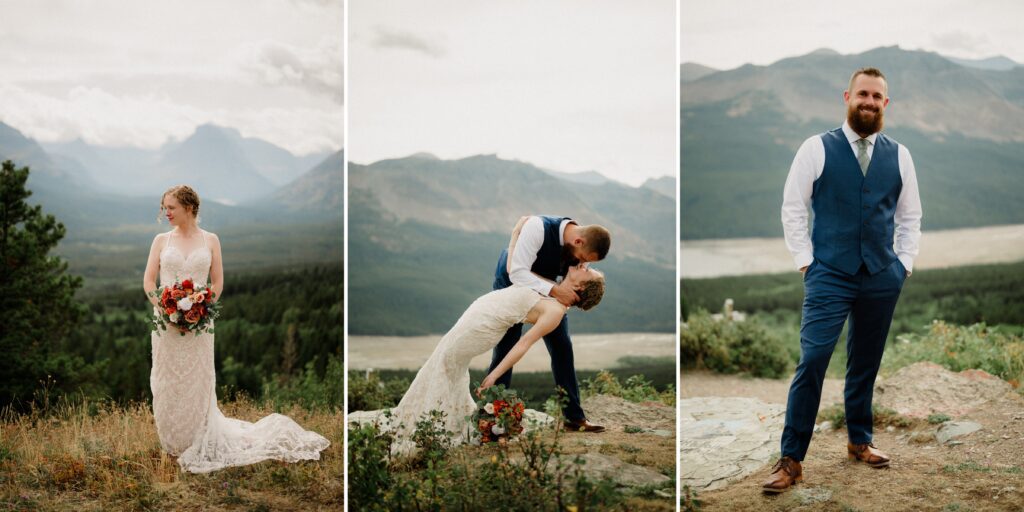 You know it's an adventure wedding in Glacier National Park when you see bears, stumble across mountain sheep and get married! The bride said this about her wedding day, "we literally did EVERYTHING!" 

A Two Medicine wedding ceremony and then a drive up the Going to the Sun Road made this day an epic adventure!