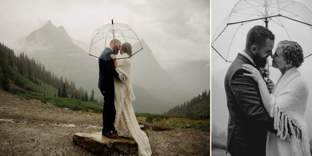 You know it's an adventure wedding in Glacier National Park when you see bears, stumble across mountain sheep and get married! The bride said this about her wedding day, "we literally did EVERYTHING!" 

A Two Medicine wedding ceremony and then a drive up the Going to the Sun Road made this day an epic adventure!