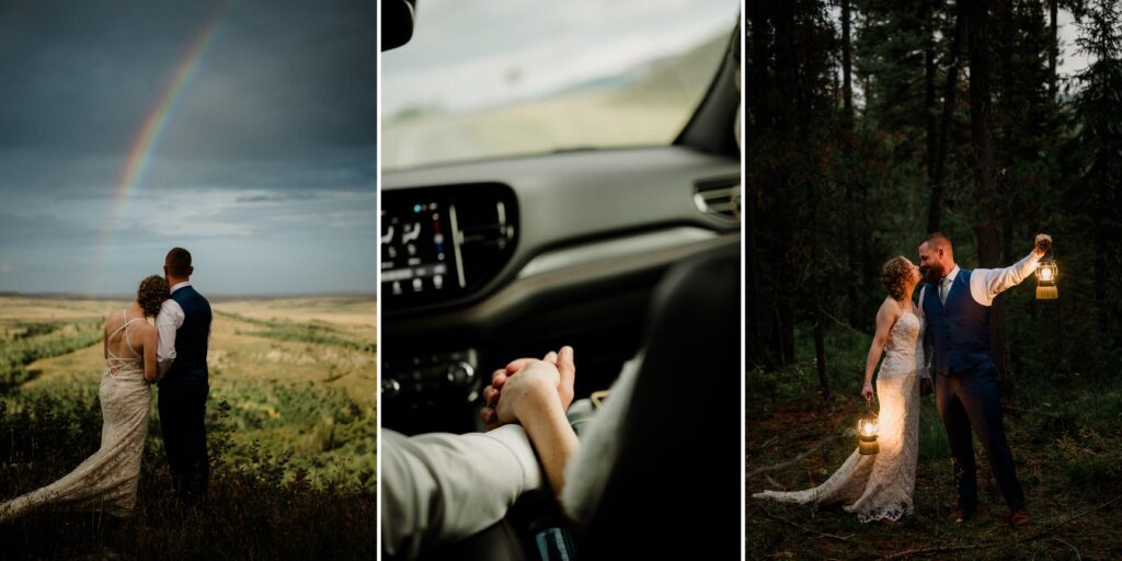 You know it's an adventure wedding in Glacier National Park when you see bears, stumble across mountain sheep and get married! The bride said this about her wedding day, "we literally did EVERYTHING!" 

A Two Medicine wedding ceremony and then a drive up the Going to the Sun Road made this day an epic adventure!