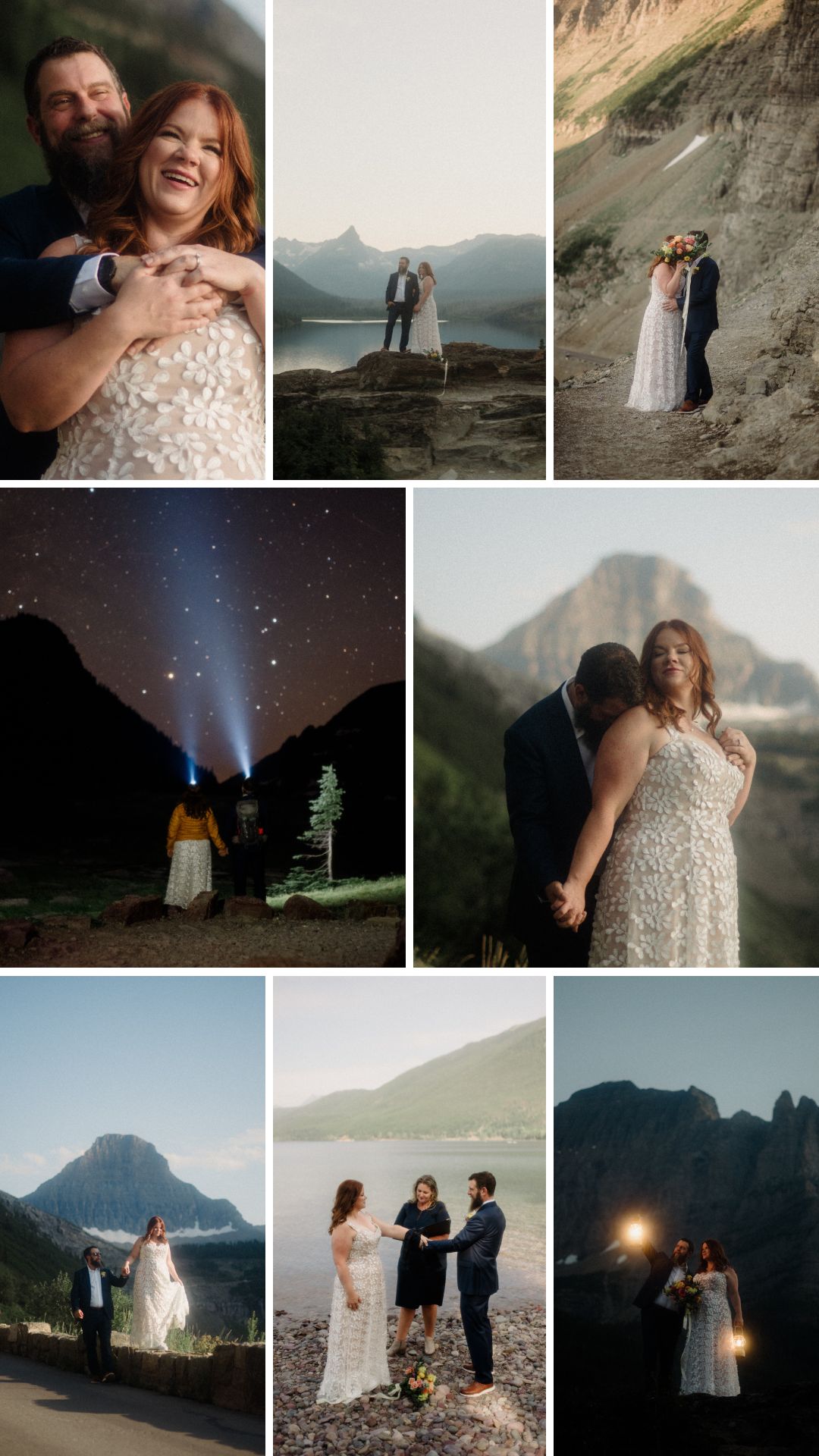 From stunning views at Lake McDonald to magical star photos at Hidden Lake, their day is perfection! *Montana adventure elopement in Glacier*!