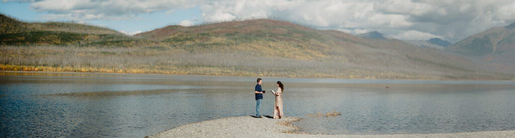 After 5 years of marriage, this couple opted for an epic adventure vow renewal in Glacier National Park at Lake McDonald.