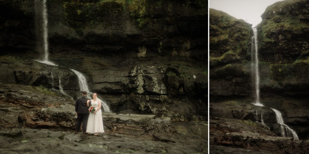 An unforgettable Faroe Islands elopement! Spontaneous vows, stunning cliffs, local traditions and stormy star photos at Saksun. 