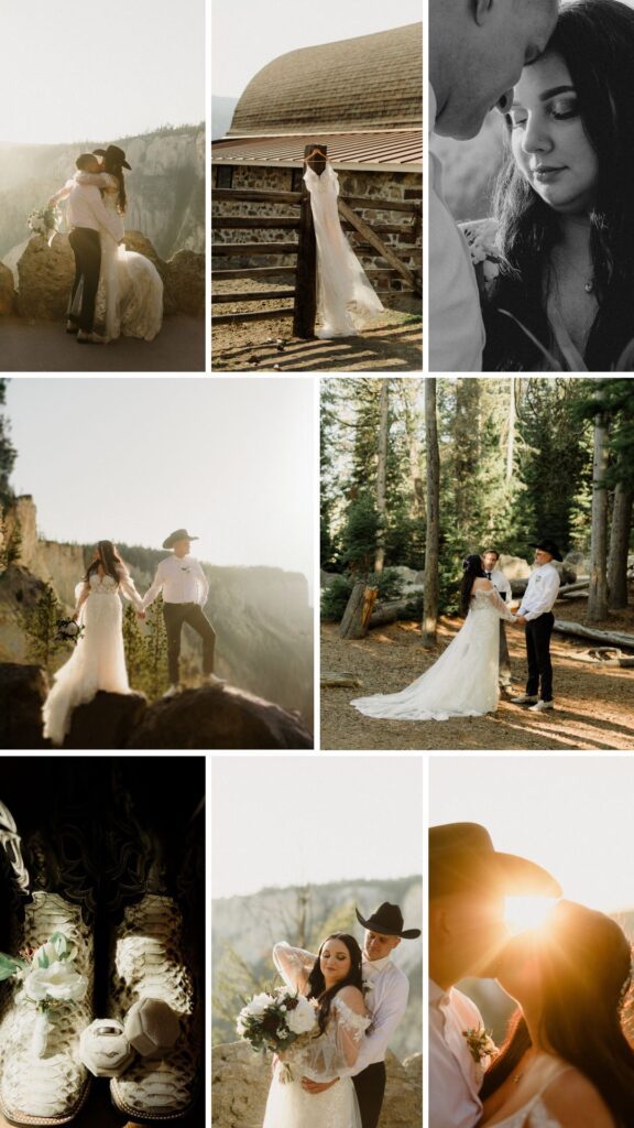 Plan your dream elopement in Yellowstone! Breathtaking views at Artist Point and stunning memories captured by our photographers await you! 