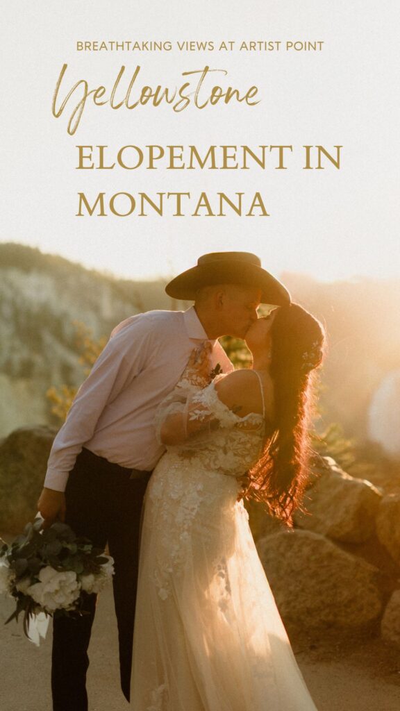 Plan your dream elopement in Yellowstone! Breathtaking views at Artist Point and stunning memories captured by our photographers await you! 