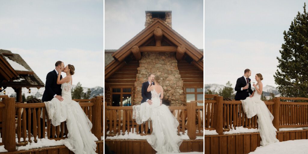 An adventurous winter elopement in Montana features frozen waterfalls, ski lifts, reindeer, and stunning star photos. Explore their epic day! Get more info on Where to stay in Big Sky Resort!