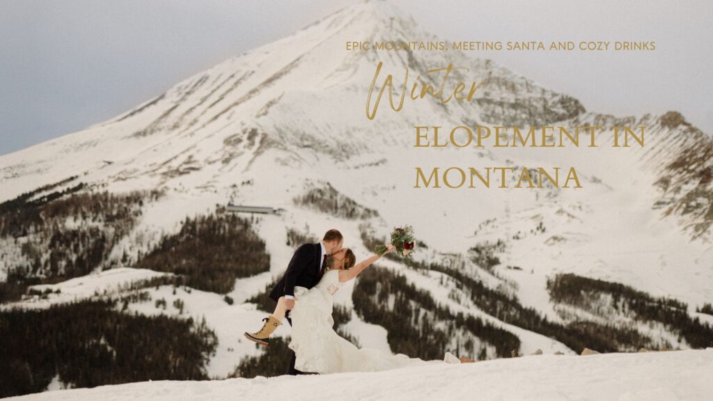 An adventurous winter elopement in Montana features frozen waterfalls, ski lifts, reindeer, and stunning star photos. Explore their epic day! Get more info on Where to stay in Big Sky Resort!