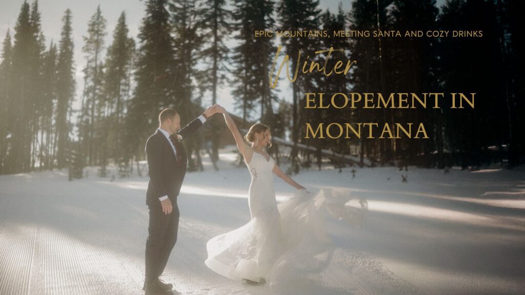 An adventurous winter elopement in Montana features frozen waterfalls, ski lifts, reindeer, and stunning star photos. Explore their epic day! Get more info on Where to stay in Big Sky Resort!
