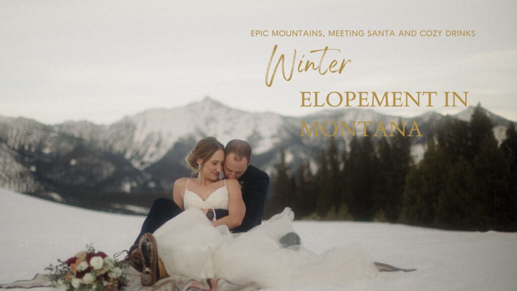 An adventurous winter elopement in Montana features frozen waterfalls, ski lifts, reindeer, and stunning star photos. Explore their epic day! Get more info on Where to stay in Big Sky Resort!