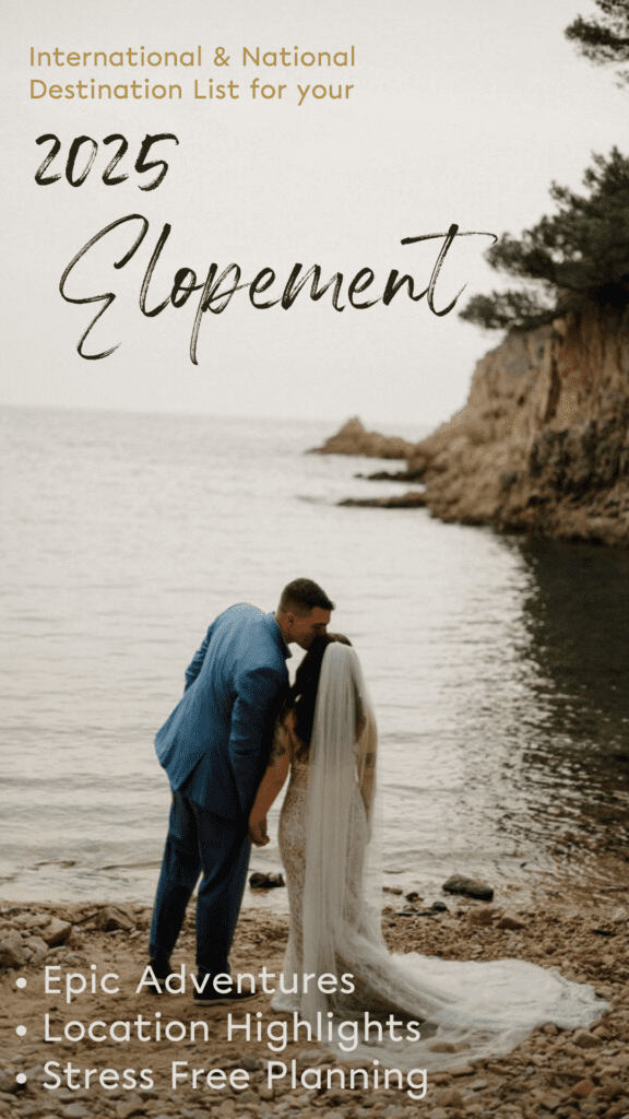 Top elopement destinations of 2025 include California, Utah, Montana, Italy, Iceland, Ireland, and Thailand. Let's adventure!