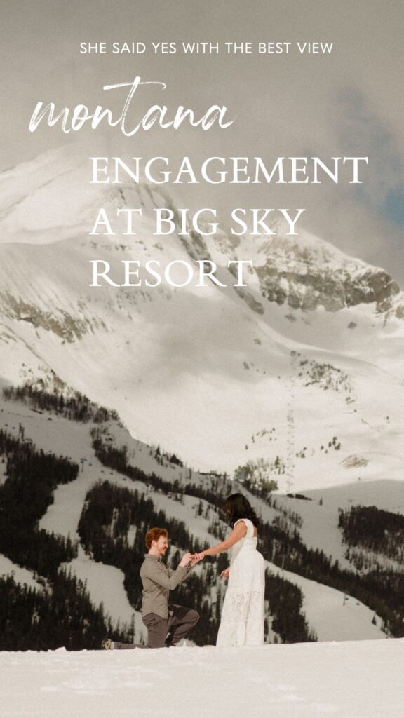 The BEST Big Sky Resort engagement! This dreamy mountaintop proposal in Montana brings the views, the snow, and all the swoon-worthy moments!