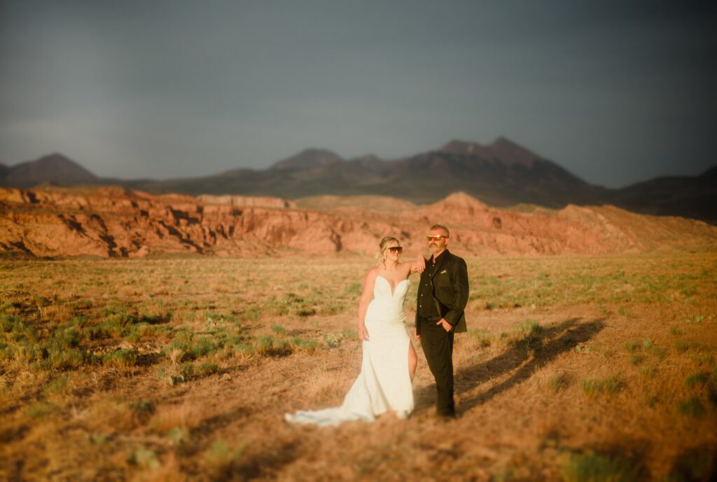 moab elopement, dirt bike wedding, desert elopement dirt bike photo, adventure elopement moab images, moab elopement photographer