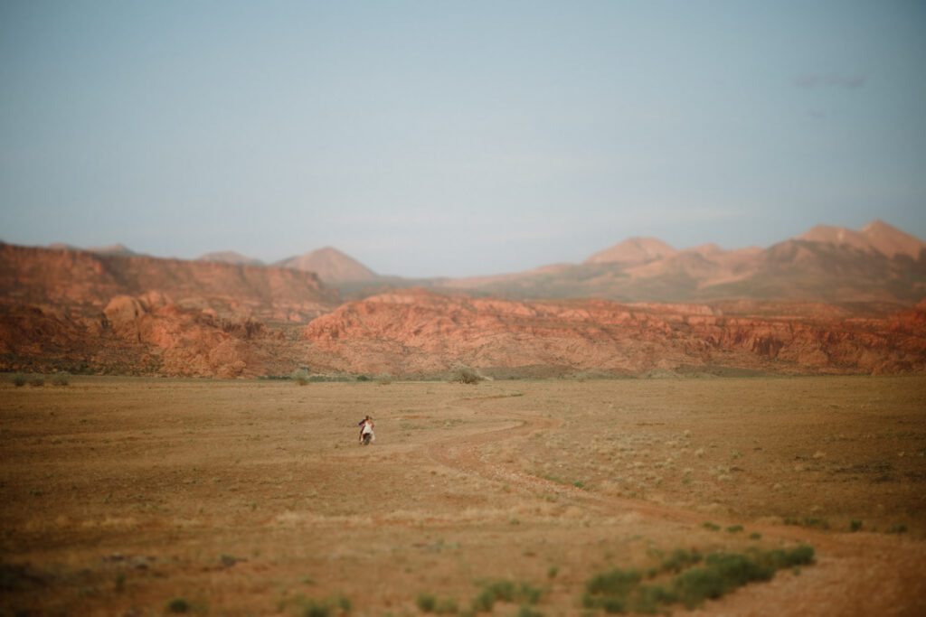 moab elopement, dirt bike wedding, desert elopement dirt bike photo, adventure elopement moab images, moab elopement photographer