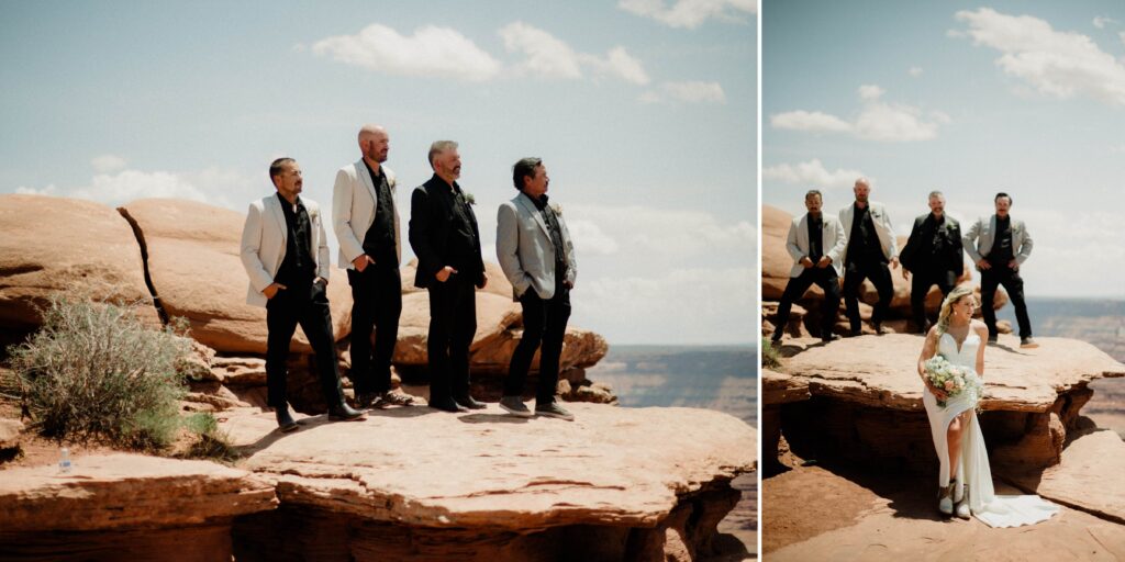 moab elopement, dirt bike wedding, desert elopement dirt bike photo, adventure elopement moab images, moab elopement photographer, ceremony at dead horse point state park
