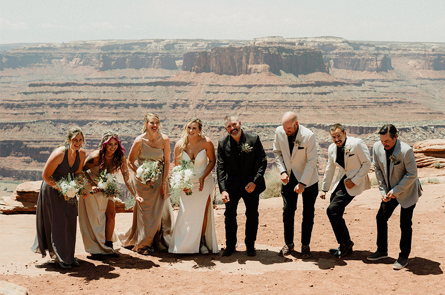 moab elopement, dirt bike wedding, desert elopement dirt bike photo, adventure elopement moab images, moab elopement photographer, ceremony at dead horse point state park