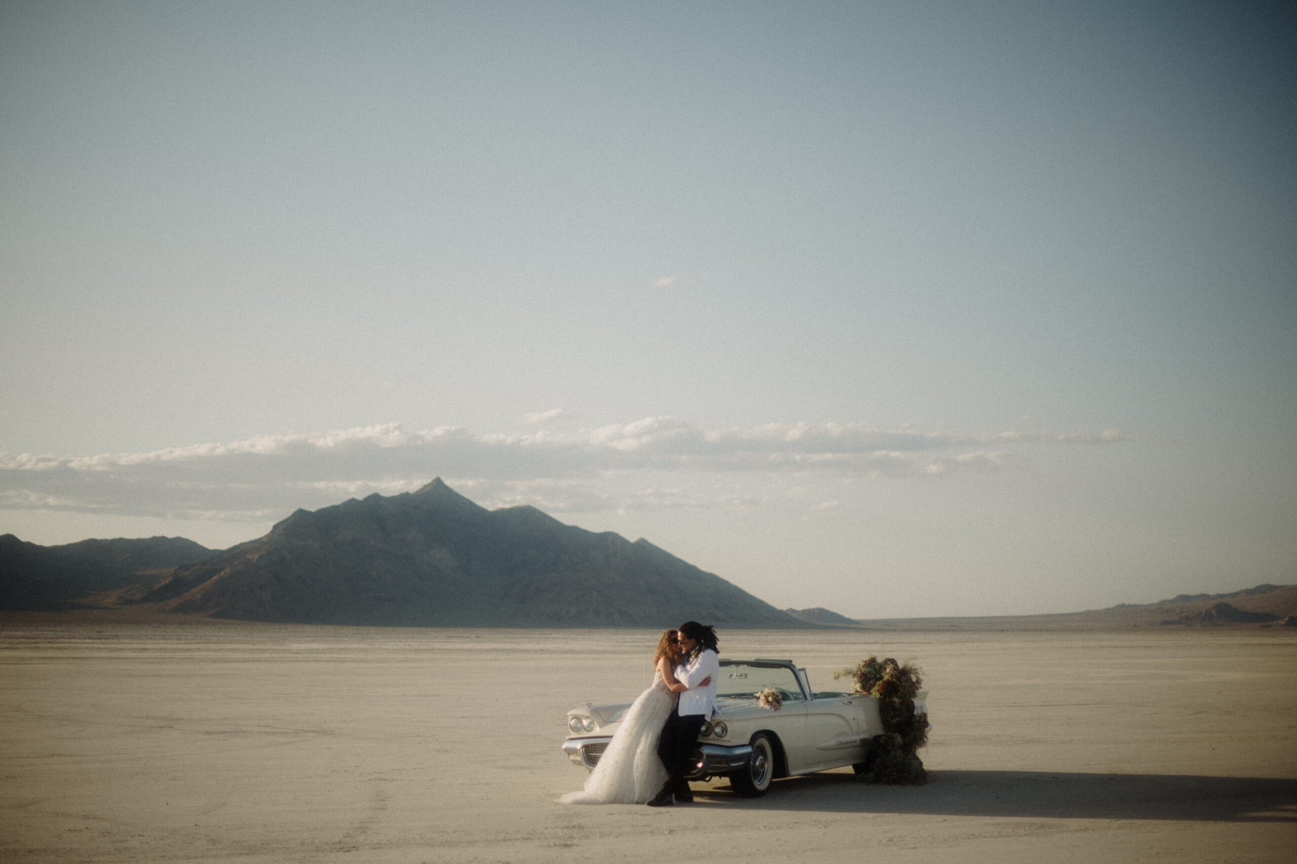 Bonneville Salt Flats is the place for elopements! On the border between Nevada and Utah you'll have an adventure to remember for a lifetime. 