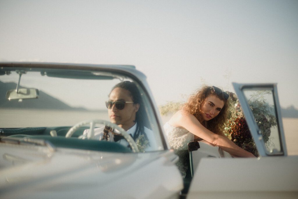 Bonneville Salt Flats is the place for elopements! On the border between Nevada and Utah you'll have an adventure to remember for a lifetime. 