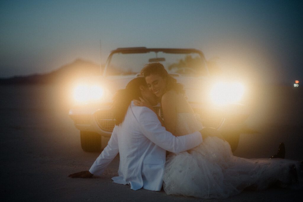 Bonneville Salt Flats is the place for elopements! On the border between Nevada and Utah you'll have an adventure to remember for a lifetime. 