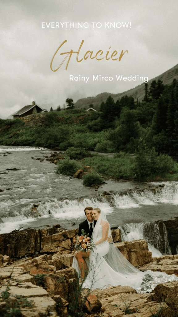 This rain filled National Park wedding in Glacier what dreams are made of! Includes tunnel photos, Going-to-the-Sun road, and Many Glacier hotel ceremony. 