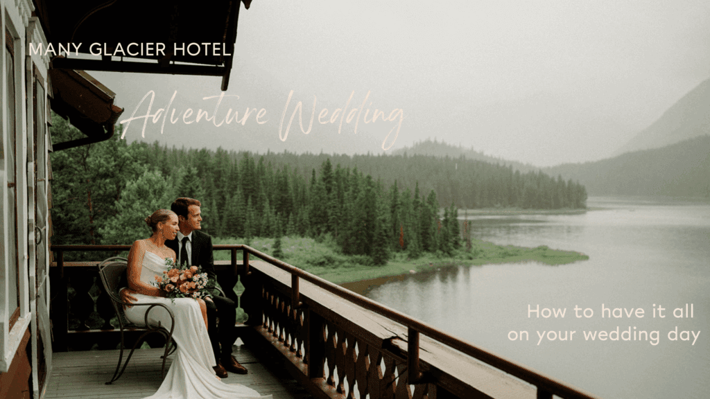 This rain filled National Park wedding in Glacier what dreams are made of! Includes tunnel photos, Going-to-the-Sun road, and Many Glacier hotel ceremony. 