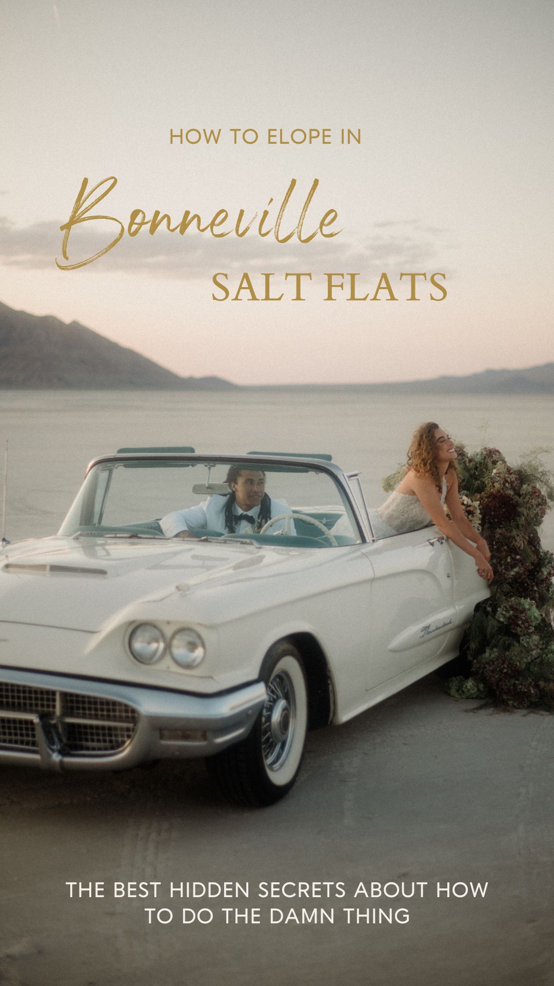 Bonneville Salt Flats is the place for elopements! On the border between Nevada and Utah you'll have an adventure to remember for a lifetime.
