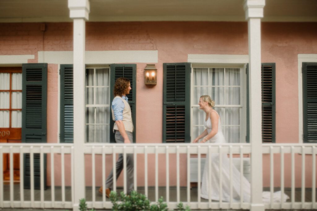 French Quarter New Orleans Elopement with beignets, balcony first looks, Jackson Square & a steamboat sunset cruise! NOLA day is wild magic!
