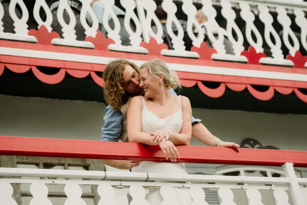 French Quarter New Orleans Elopement with beignets, balcony first looks, Jackson Square & a steamboat sunset cruise! NOLA day is wild magic!