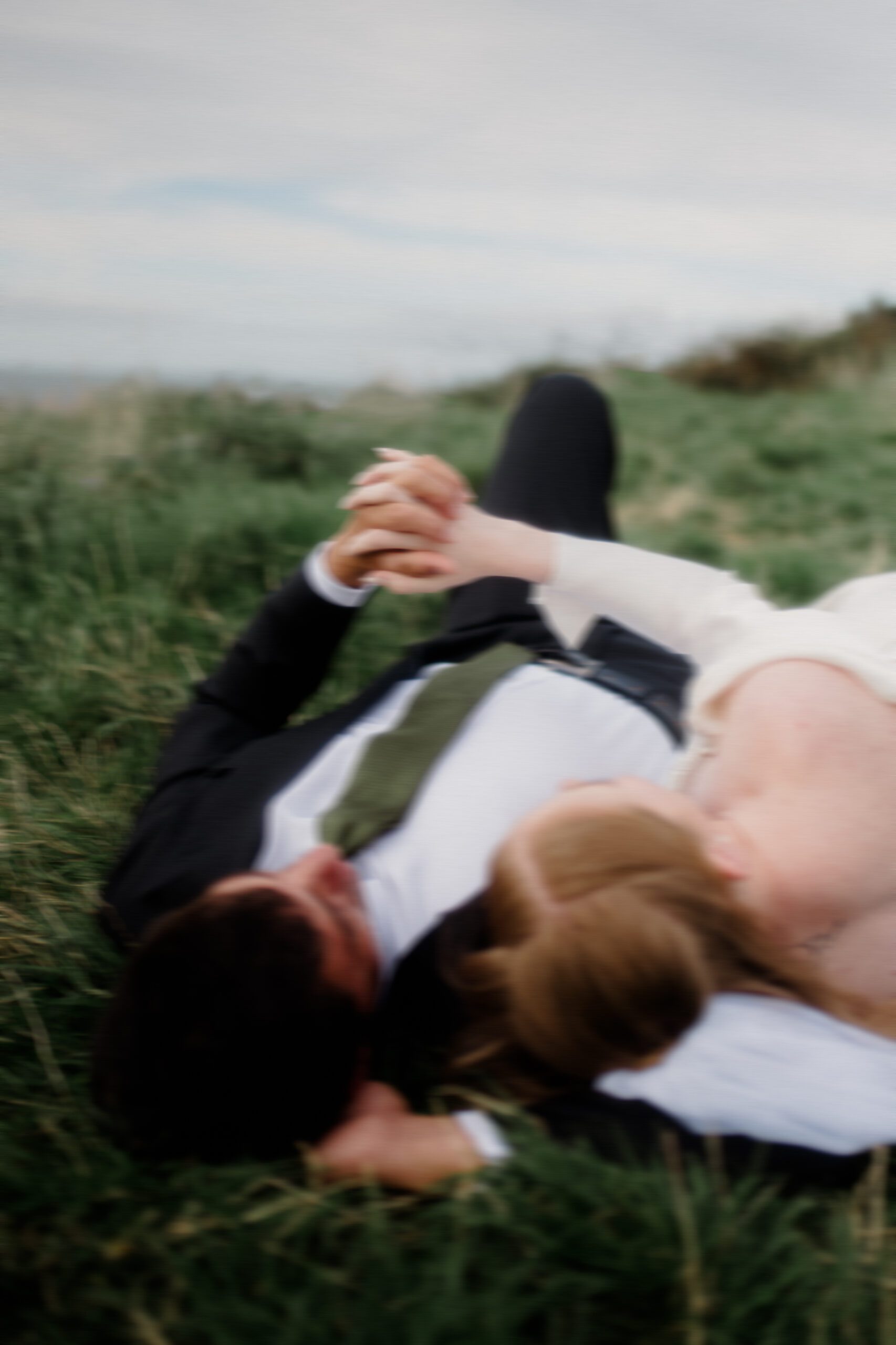 Dunluce Northern Ireland elopement with bride and groom laughing. 