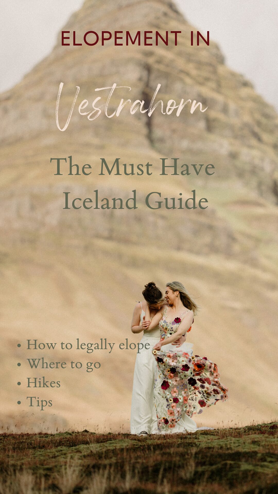 Vestrahorn Iceland is the place for couples who are ready for an adventure elopement of a lifetime. Complete guide!