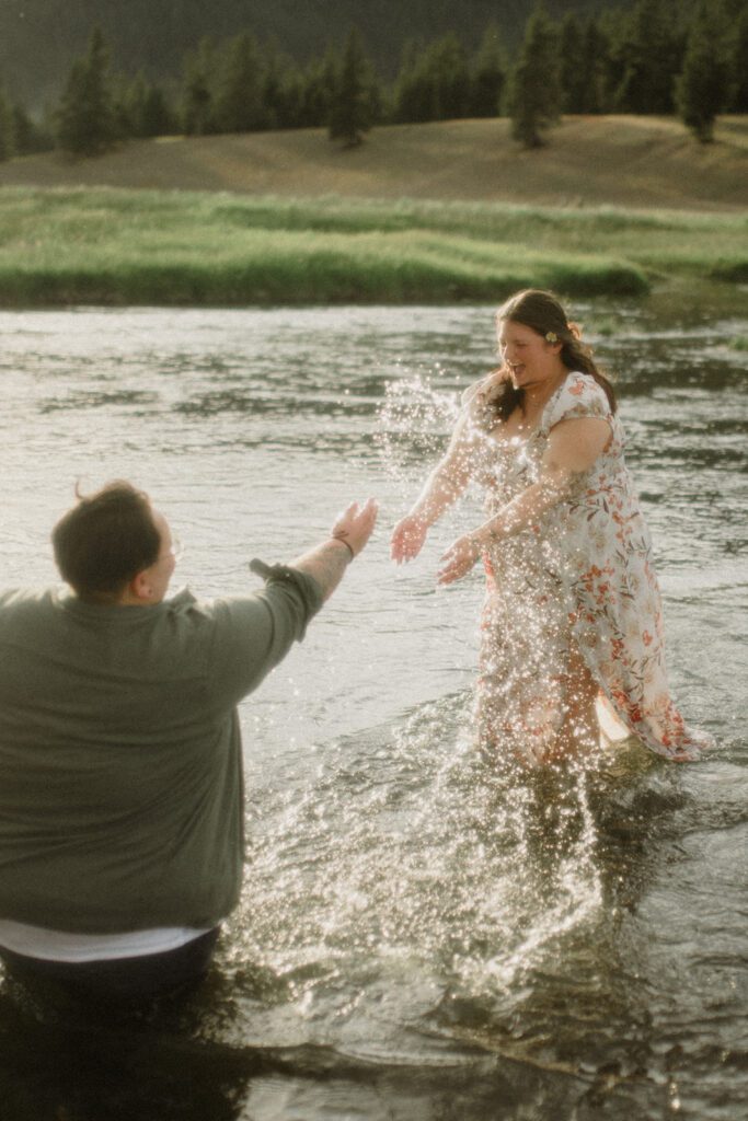 Yellowstone National Park picnic proposal. Gay proposal.