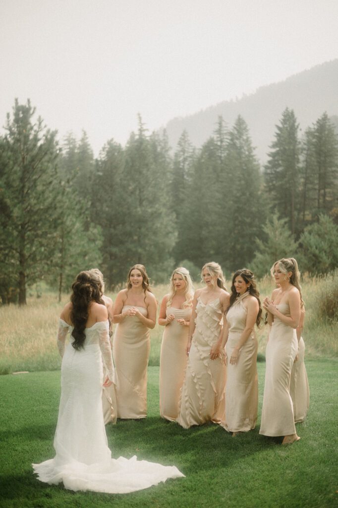 See this wedding at White Raven with Montana views, mountain engagement session and full wedding weekend festivities!  