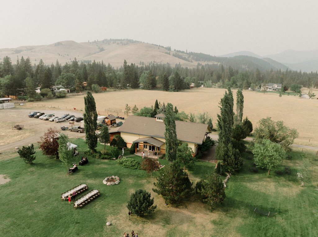 See this wedding at White Raven with Montana views, mountain engagement session and full wedding weekend festivities!  