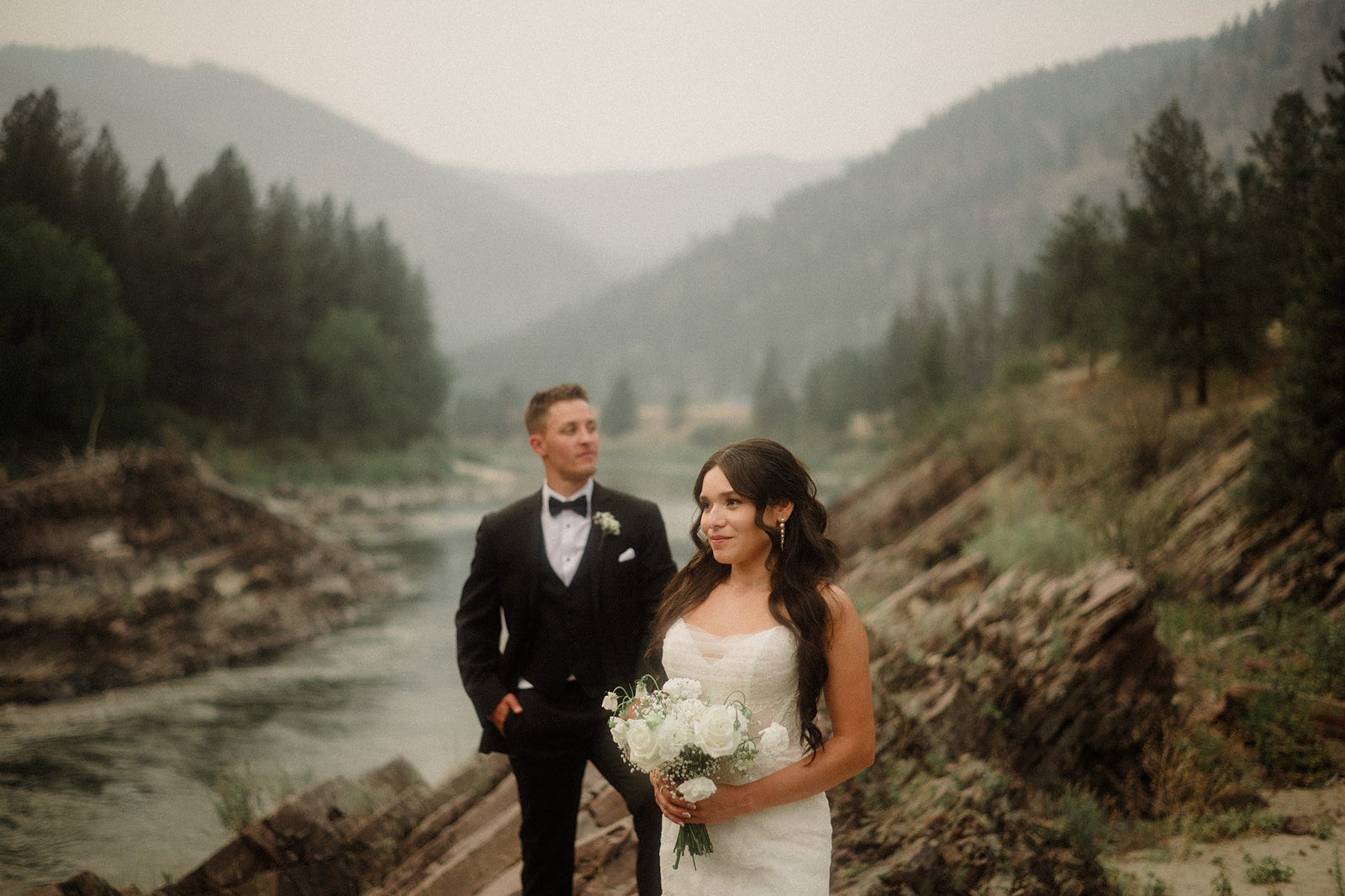 See this wedding at White Raven with Montana views, mountain engagement session and full wedding weekend festivities!  