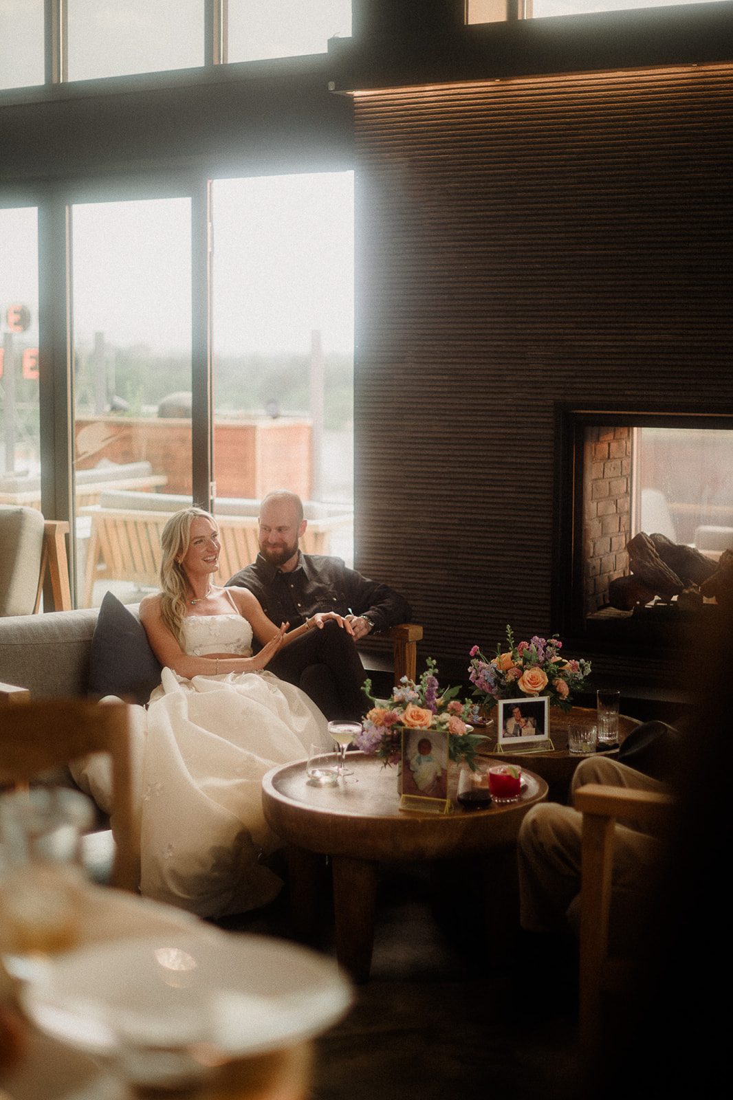 Colorful modern wedding in Bozeman at Firelight Farm featuring vibrant fashion, Filipino desserts, sunset portraits, and a disco after party.