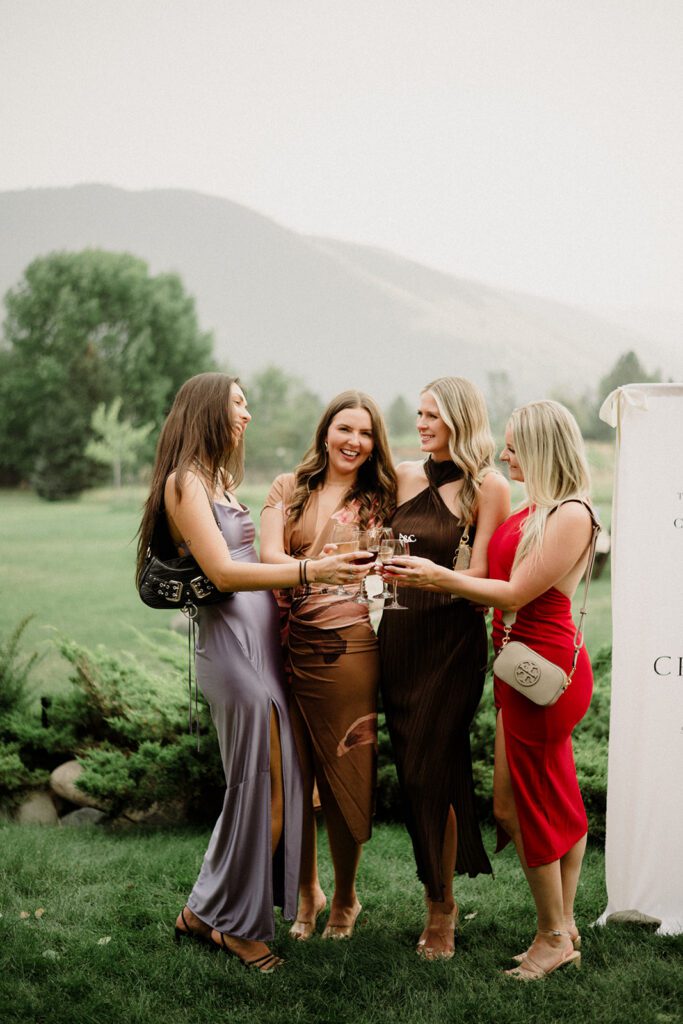 See this wedding at White Raven with Montana views, mountain engagement session and full wedding weekend festivities!  