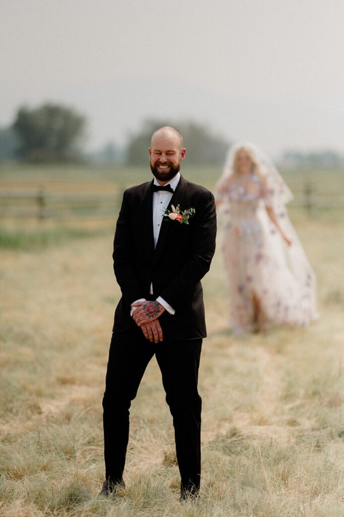 Colorful modern wedding in Bozeman at Firelight Farm featuring vibrant fashion, Filipino desserts, sunset portraits, and a disco after party.