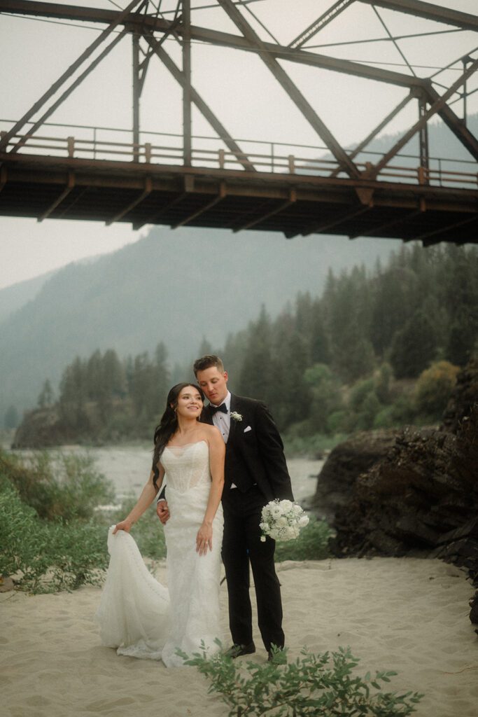 See this wedding at White Raven with Montana views, mountain engagement session and full wedding weekend festivities!  