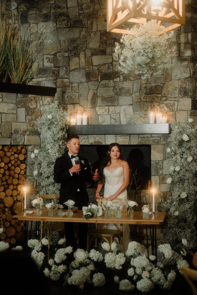 See this wedding at White Raven with Montana views, mountain engagement session and full wedding weekend festivities!  