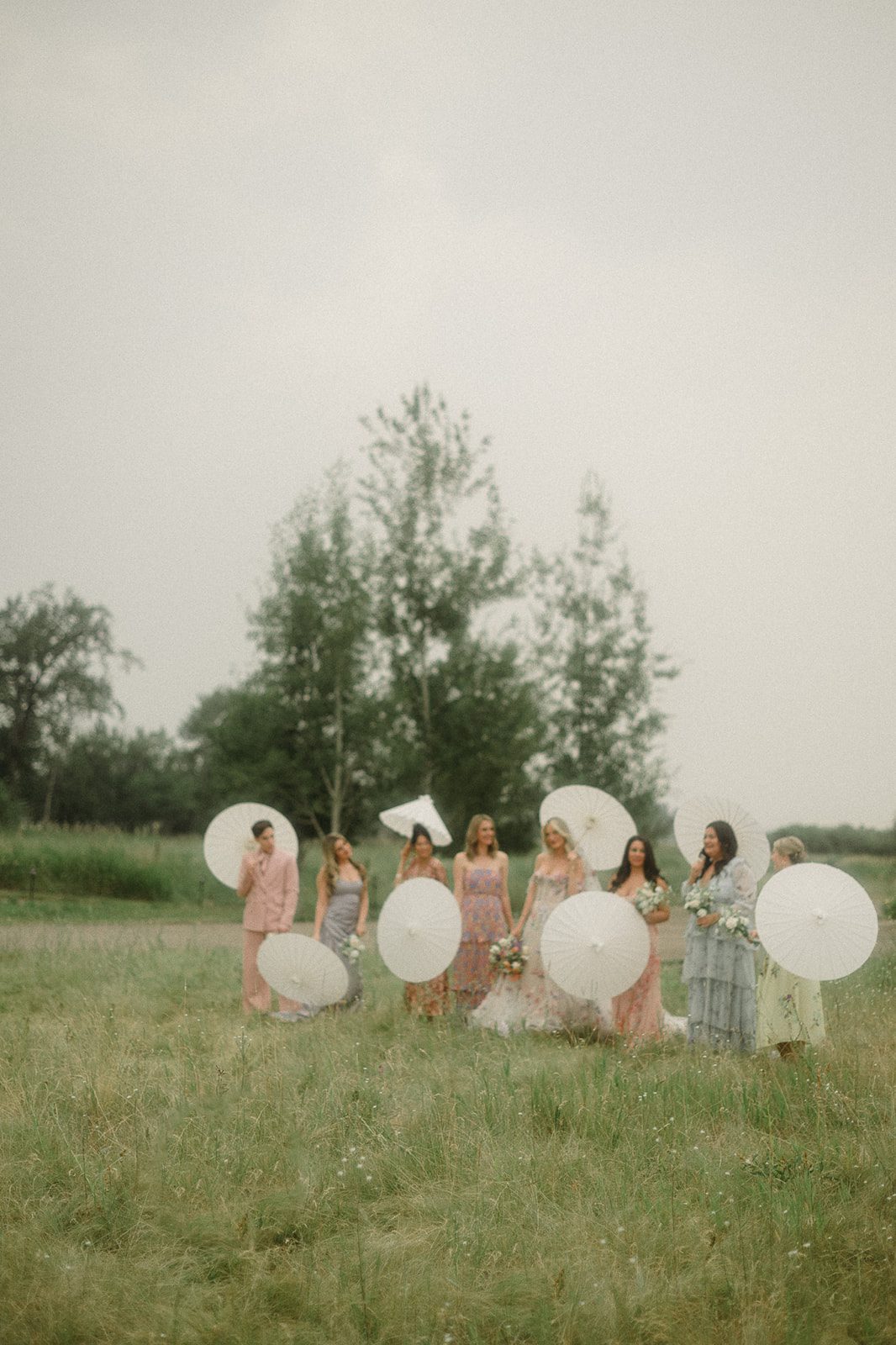 Colorful modern wedding in Bozeman at Firelight Farm featuring vibrant fashion, Filipino desserts, sunset portraits, and a disco after party.