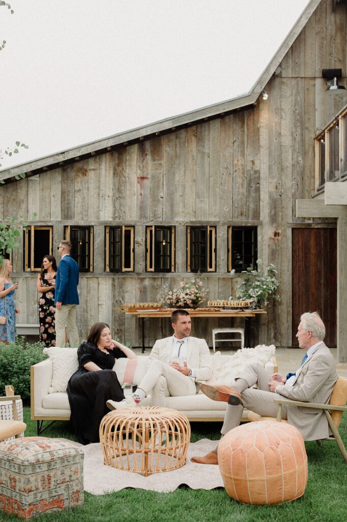 Colorful modern wedding in Bozeman at Firelight Farm featuring vibrant fashion, Filipino desserts, sunset portraits, and a disco after party.