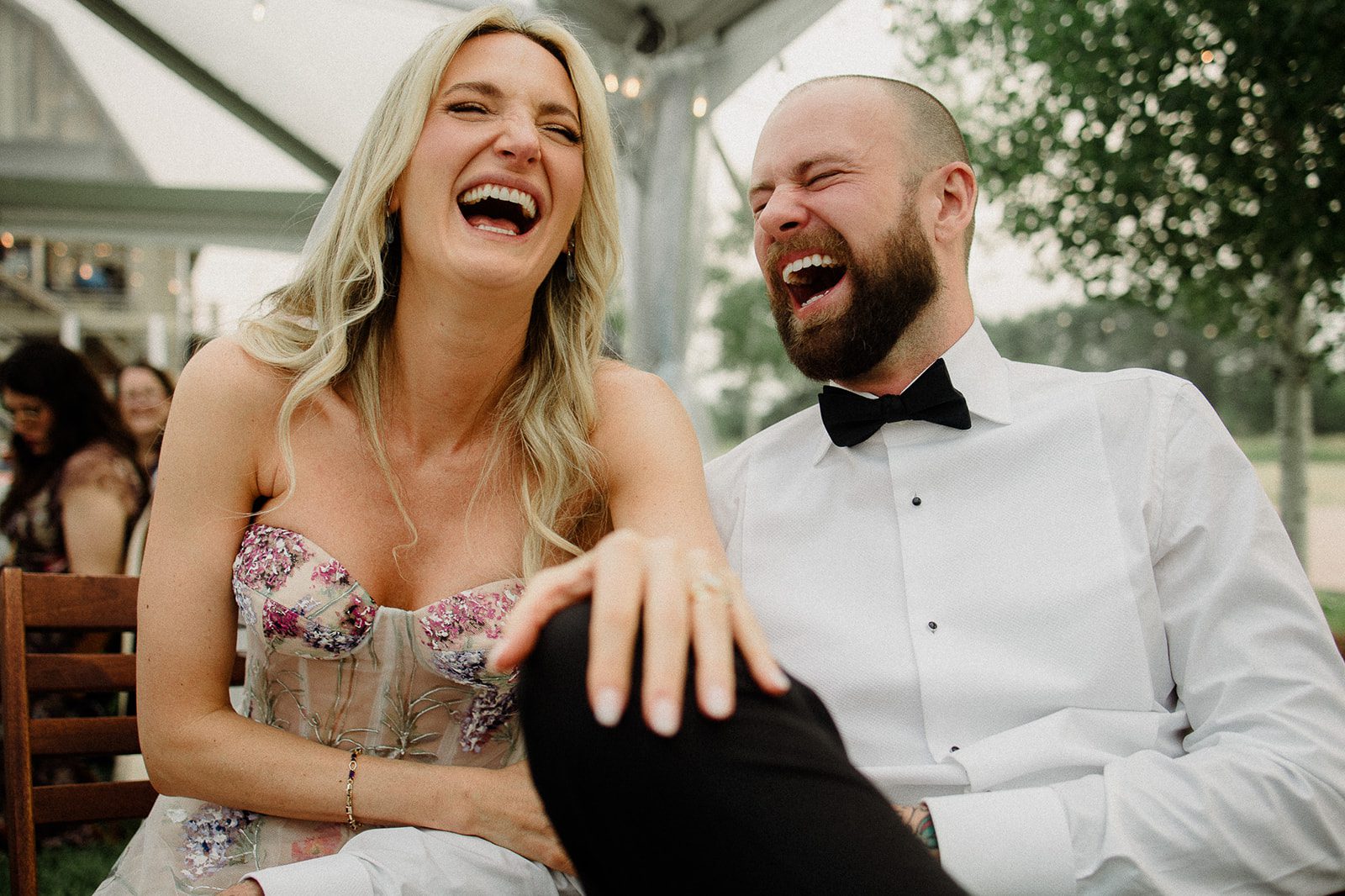 Colorful modern wedding in Bozeman at Firelight Farm featuring vibrant fashion, Filipino desserts, sunset portraits, and a disco after party.