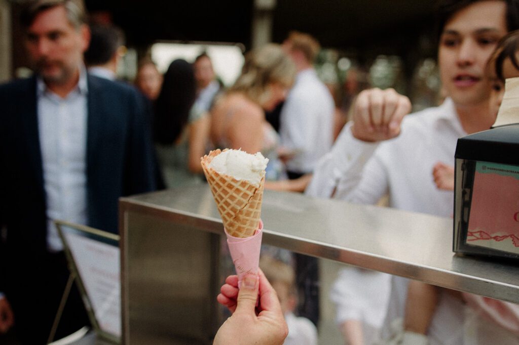 Colorful modern wedding in Bozeman at Firelight Farm featuring vibrant fashion, Filipino desserts, sunset portraits, and a disco after party.
