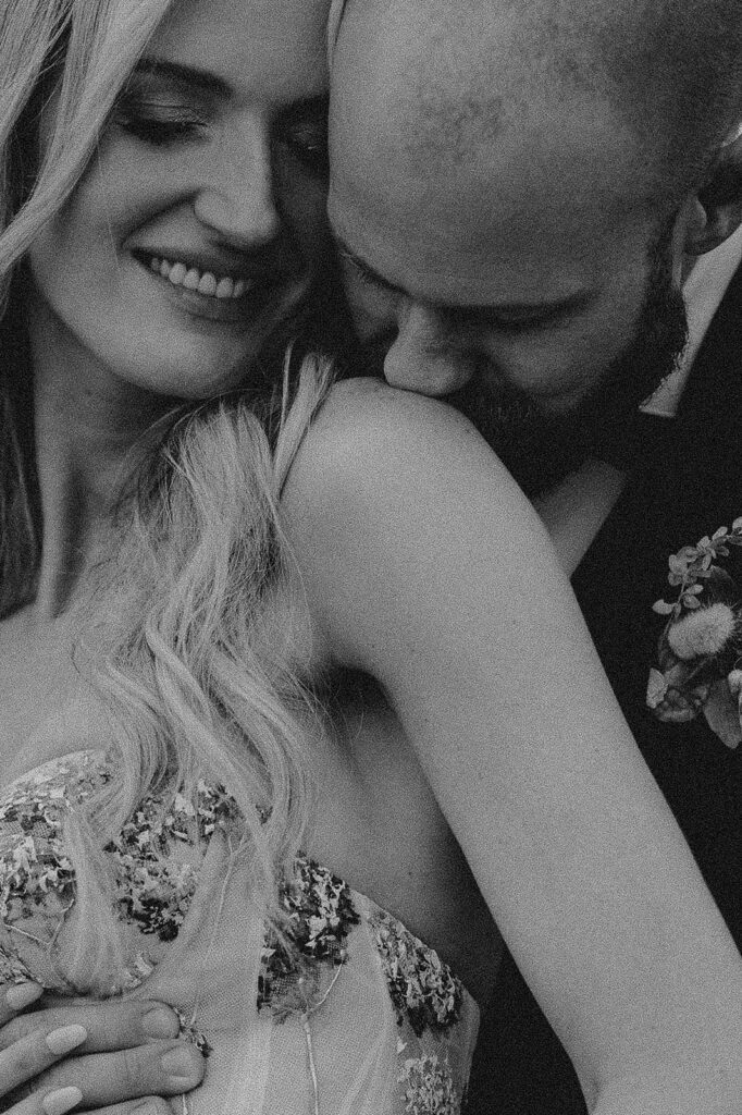 Colorful modern wedding in Bozeman at Firelight Farm featuring vibrant fashion, Filipino desserts, sunset portraits, and a disco after party.